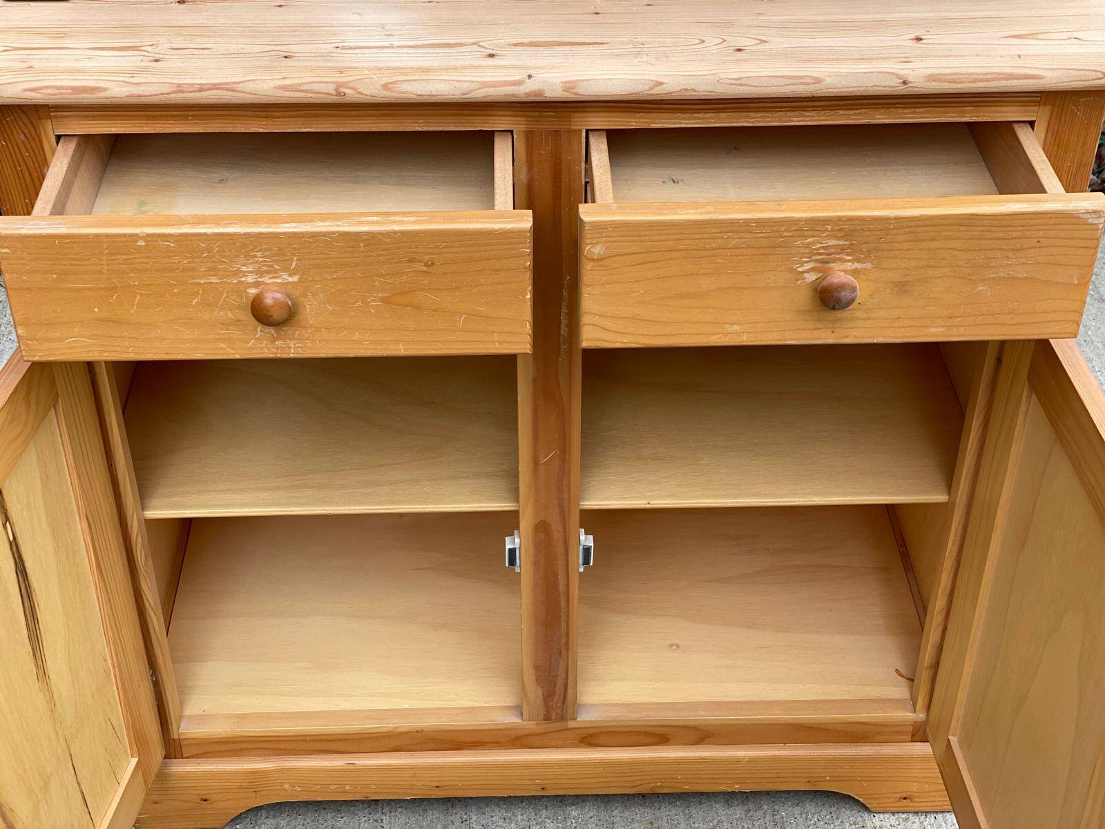 2-part solid wood buffet display cabinet kitchen storage cabinet 94cm