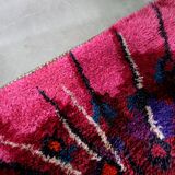 Abstract Scandinavian  Hand-Knotted High Pile Rya Rug Carpet, Sweden, 1960s