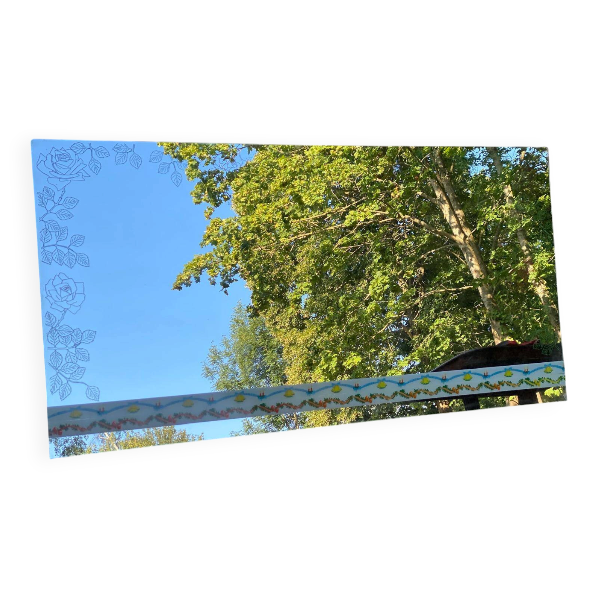 Grand miroir mural rectangulaire vintage 200x100cm