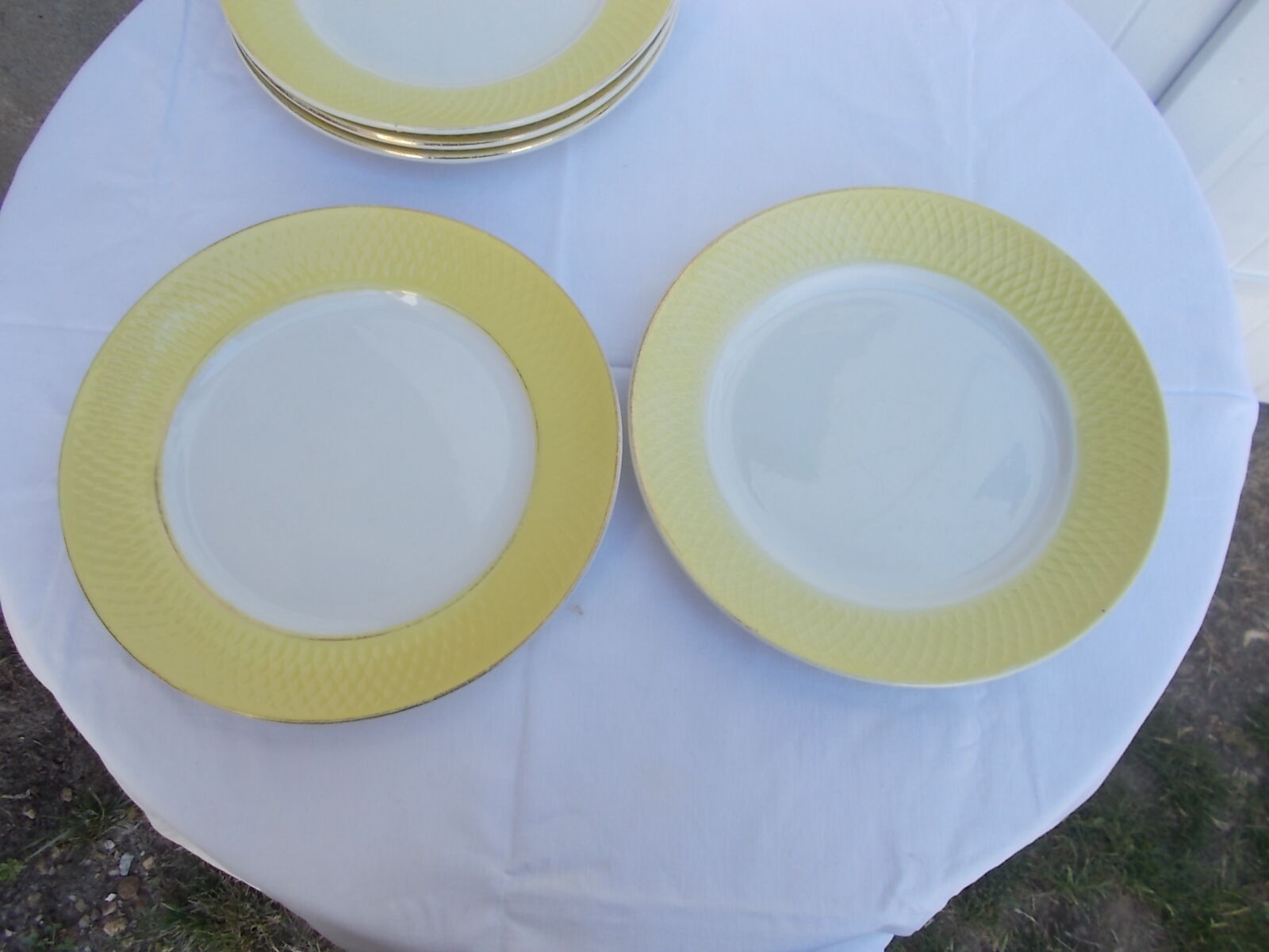 7 vintage flat plates Orches moulin de loups