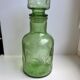 Decanter in green bubbled glass 70s
