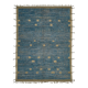 Tapis en laine bleu fait main, unique en son genre, 281 cm x 380 cm.