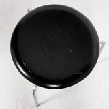 Midcentury set of 6 Dot stools in black by Arne Jacobsen for Fritz Hansen, 1964