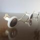 Coat holder 3 white and chrome patères 50s