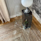 Glass and plexi side table 1980