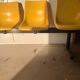 Waiting bench, vintage yellow banquette