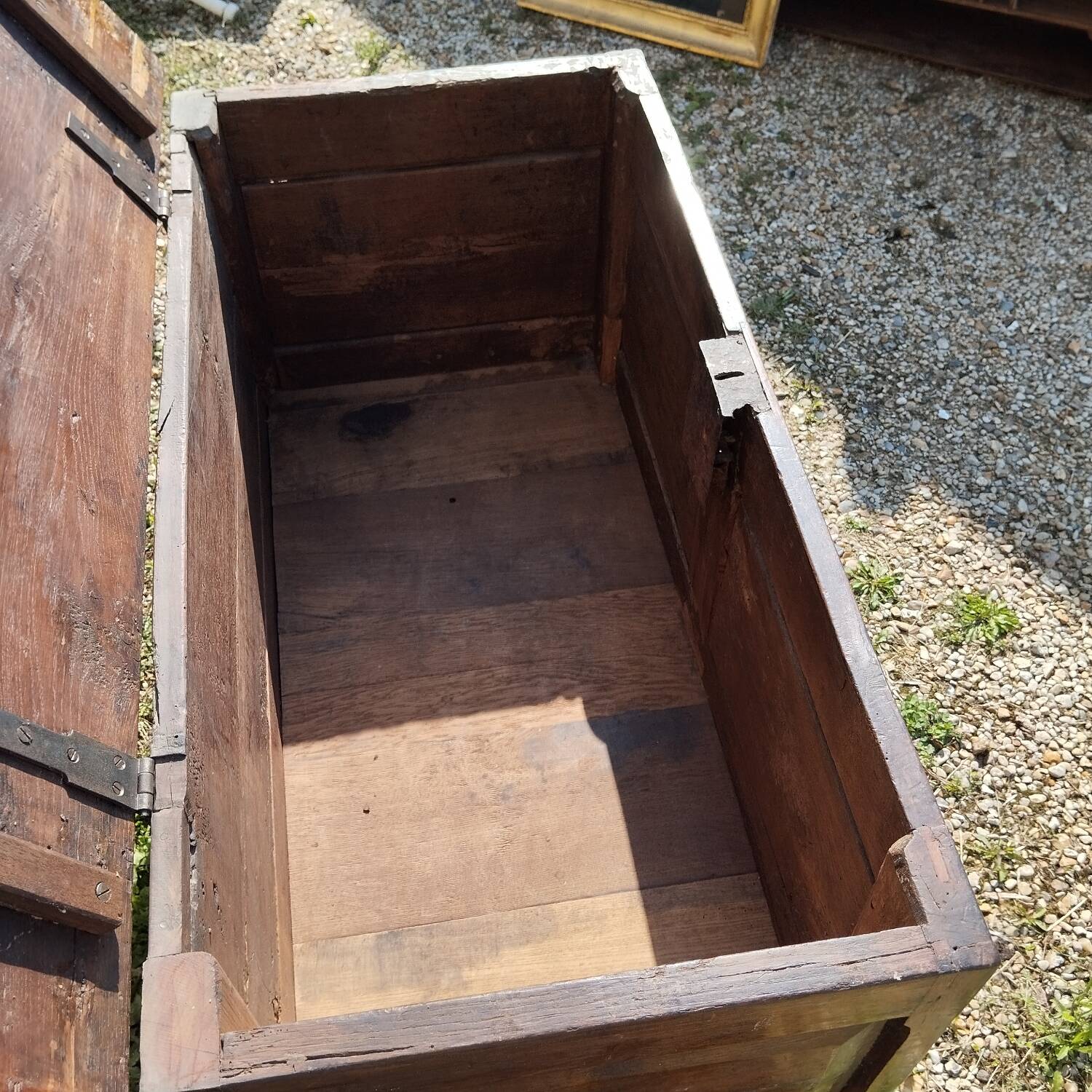 18th century carved oak wooden chest