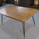 Oak table with cast iron and bronze legs, Italian design, 1960s