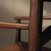 Fauteuil paysan en bois massif et paille, XIXᵉ siècle