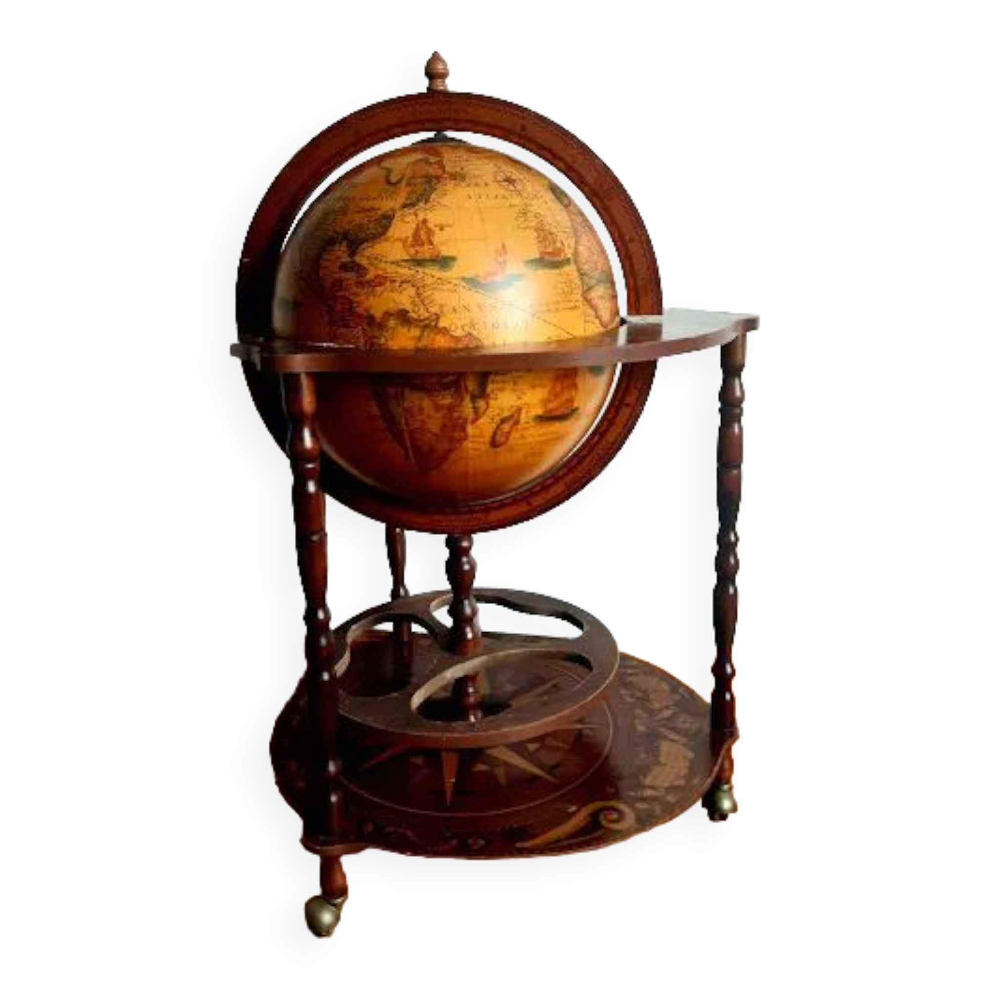 Vintage world map bar