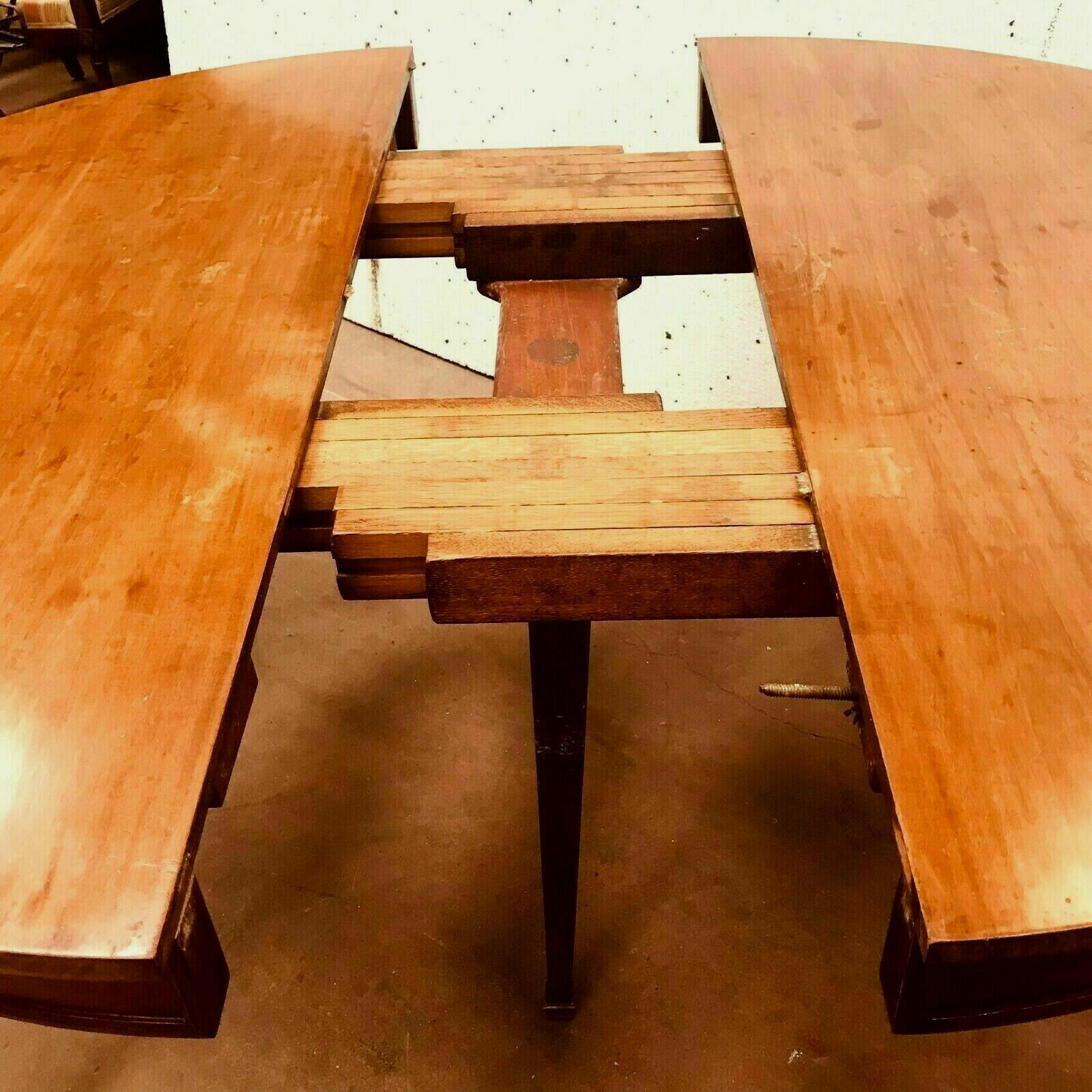 Headband table with six feet Blond mahogany XX century