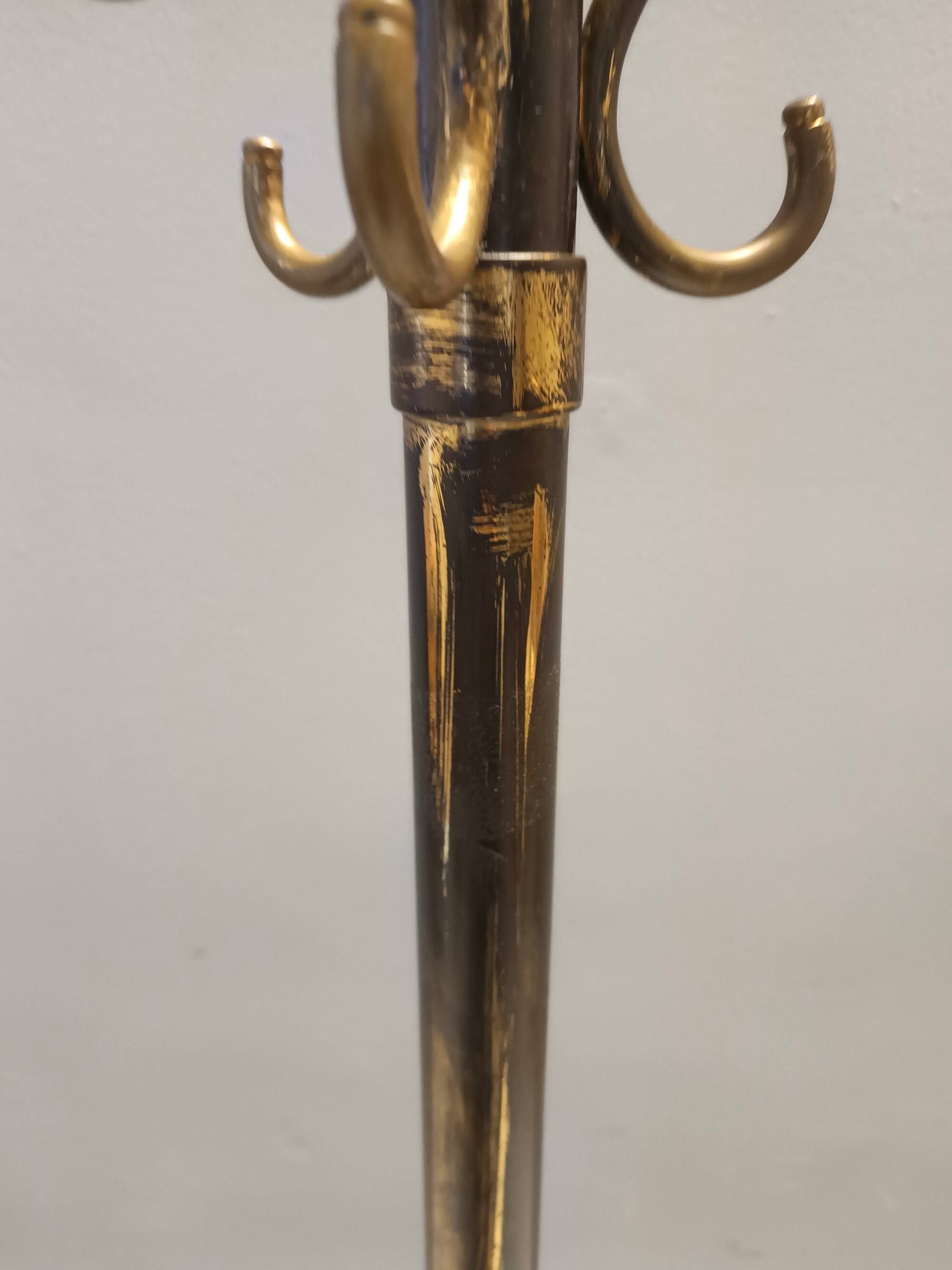 Brass Iron Hat and Coat Rack by Meazza in the Style of Piero Fornasetti, It