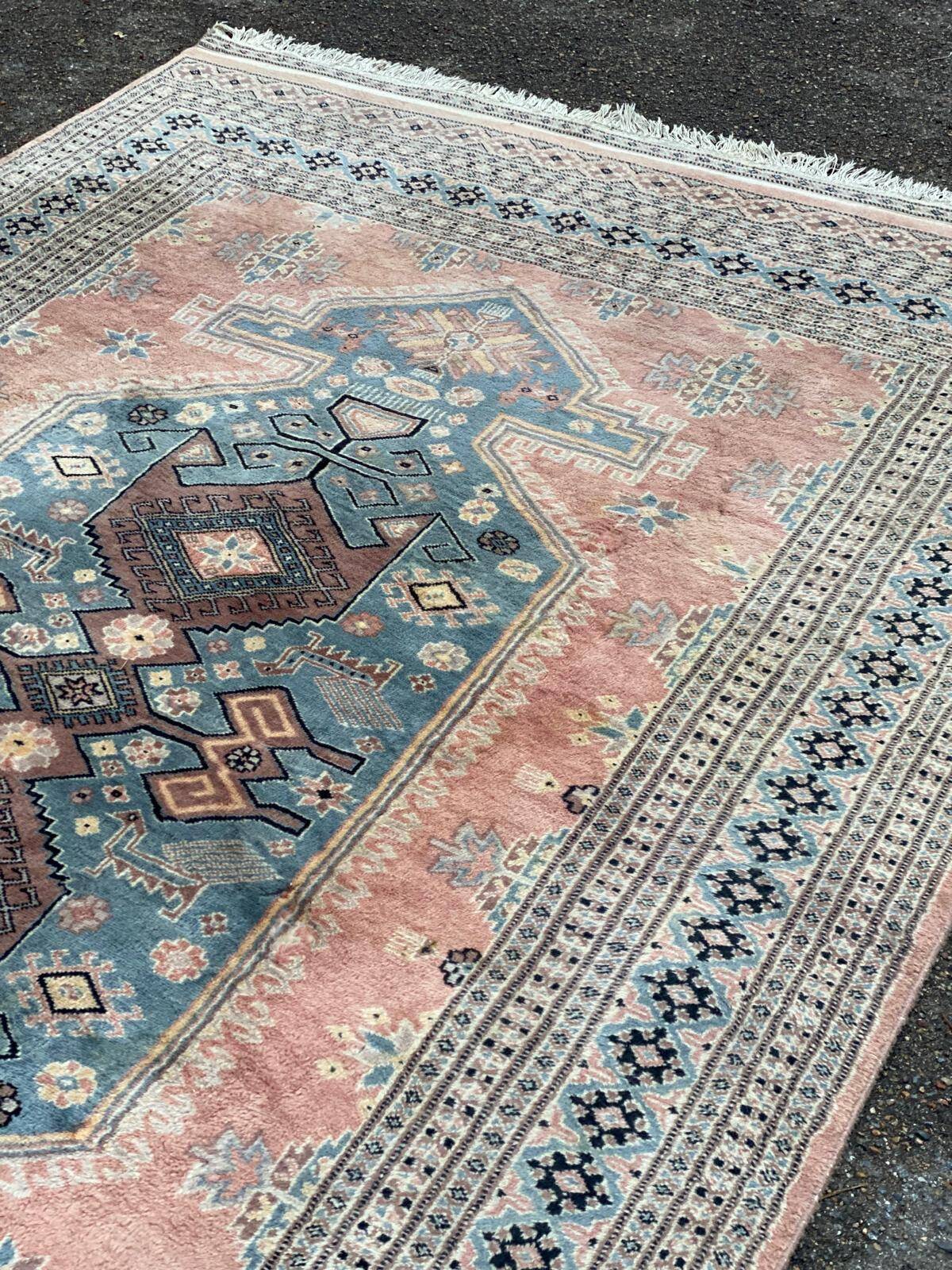 Oriental Persian wool rug Pakistan light blue 200x300