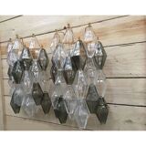 Transparent and fume’ “poliedri” murano glass wall sconce