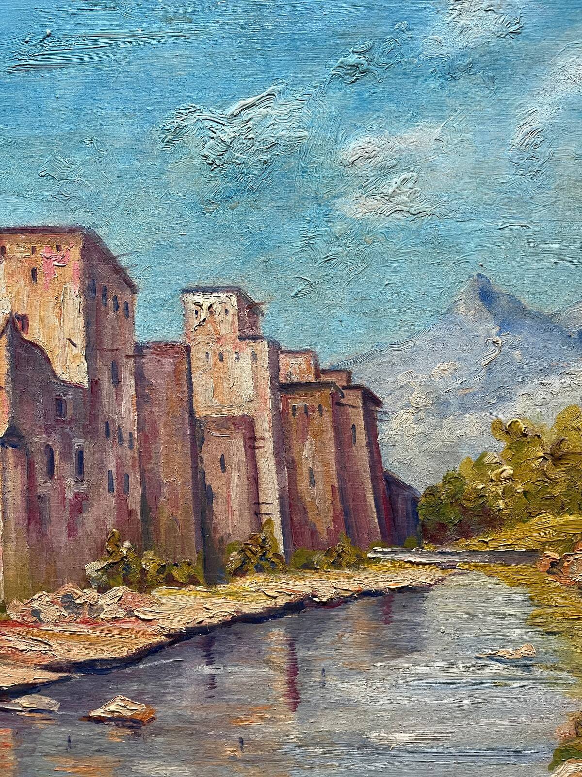 Tableau HSP 1956 "Kasbah Talat n’Yacoub" Orientalist Morocco