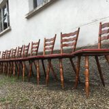 Bistro chairs vintage Scandinavian brasserie colorful galette - 1950 1960