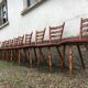 Bistro chairs vintage Scandinavian brasserie colorful galette - 1950 1960