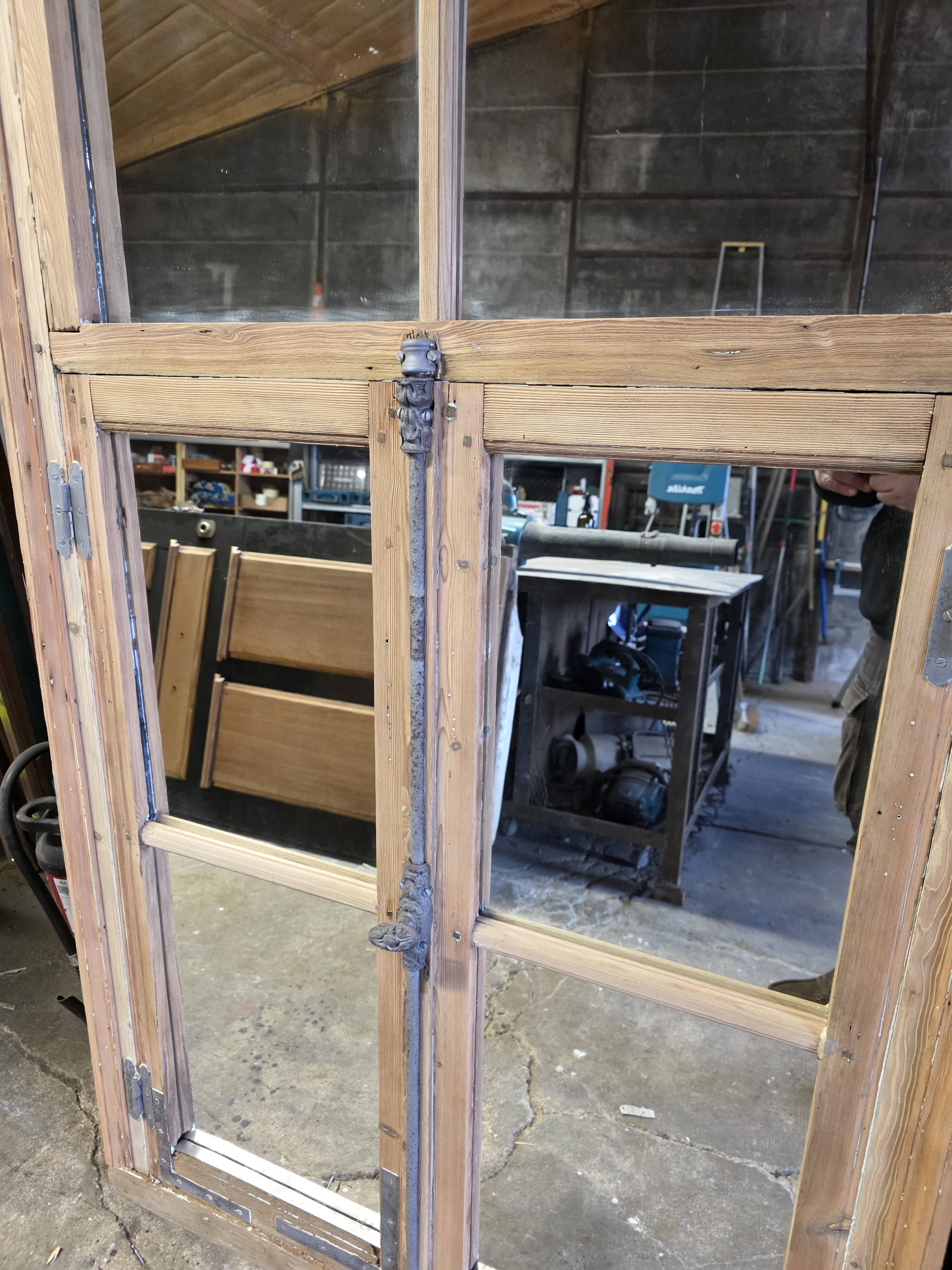 Pine window mirror from the 19th century.