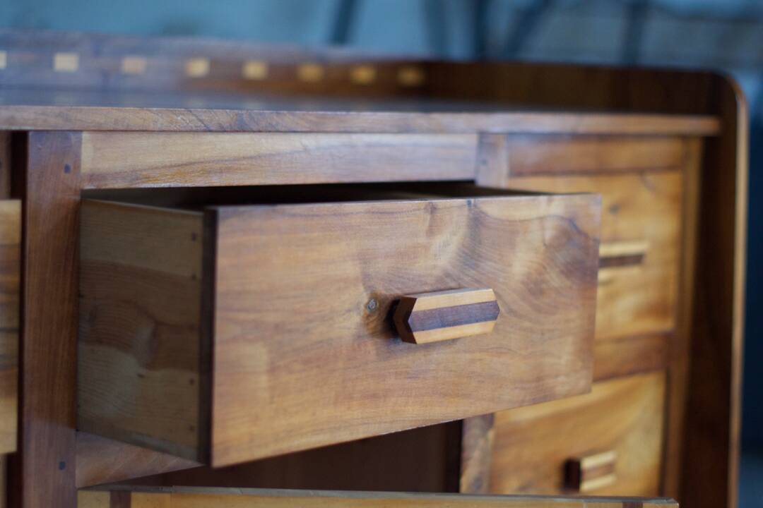 Arts & crafts solid wood sideboard/chest of drawers - France 1950