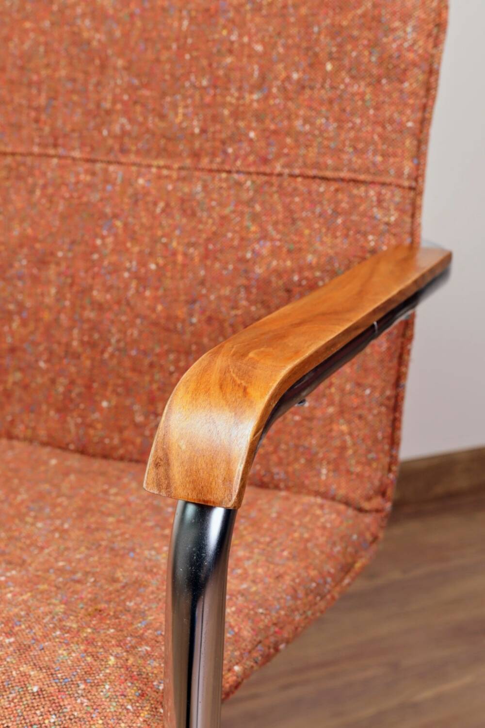 Bauhaus desk chair chrome granola 1970