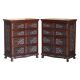 Paire de commodes vintage en bois dur sculpté