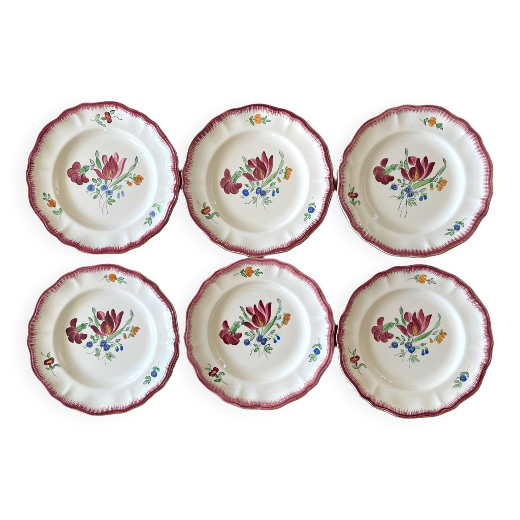 Assiette ancienne rouge -Arts de la table d'occasion