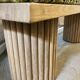 Mango wood bench with khanta fabric.