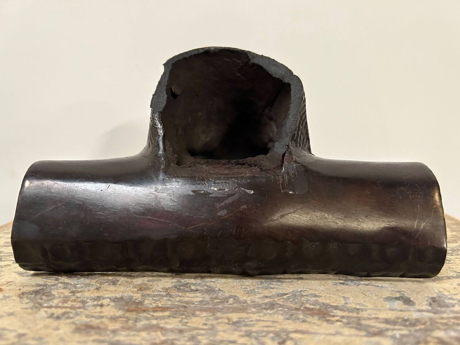 Old bronze pen holder, dog, vintage decoration, flea market XXth