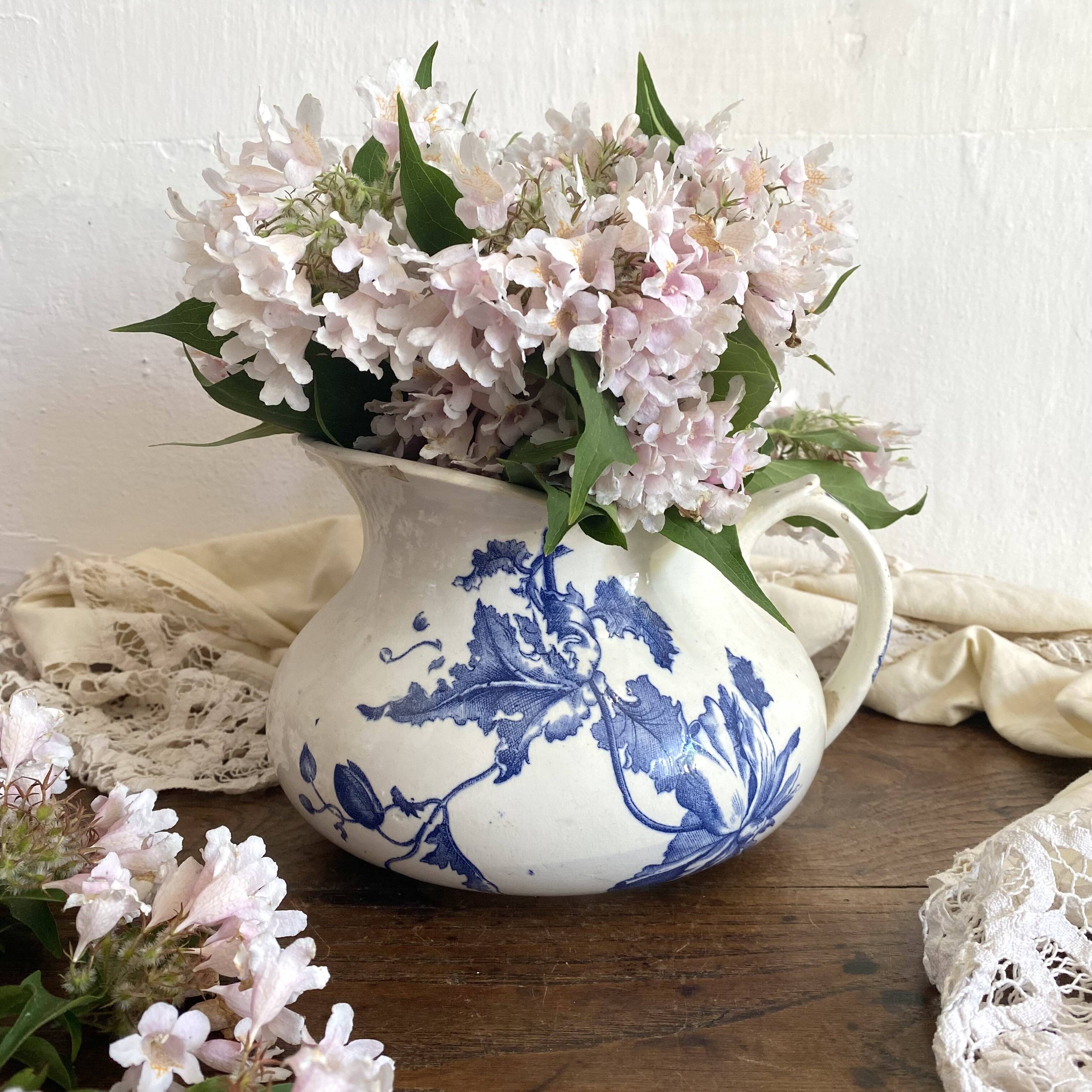 pitcher, jug in cobalt blue ironstone