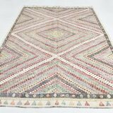 7x10 Handmade Wool Vintage Kilim Rug, 210x292Cm