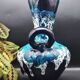 Vallauris vintage iridescent blue fat lava vase?