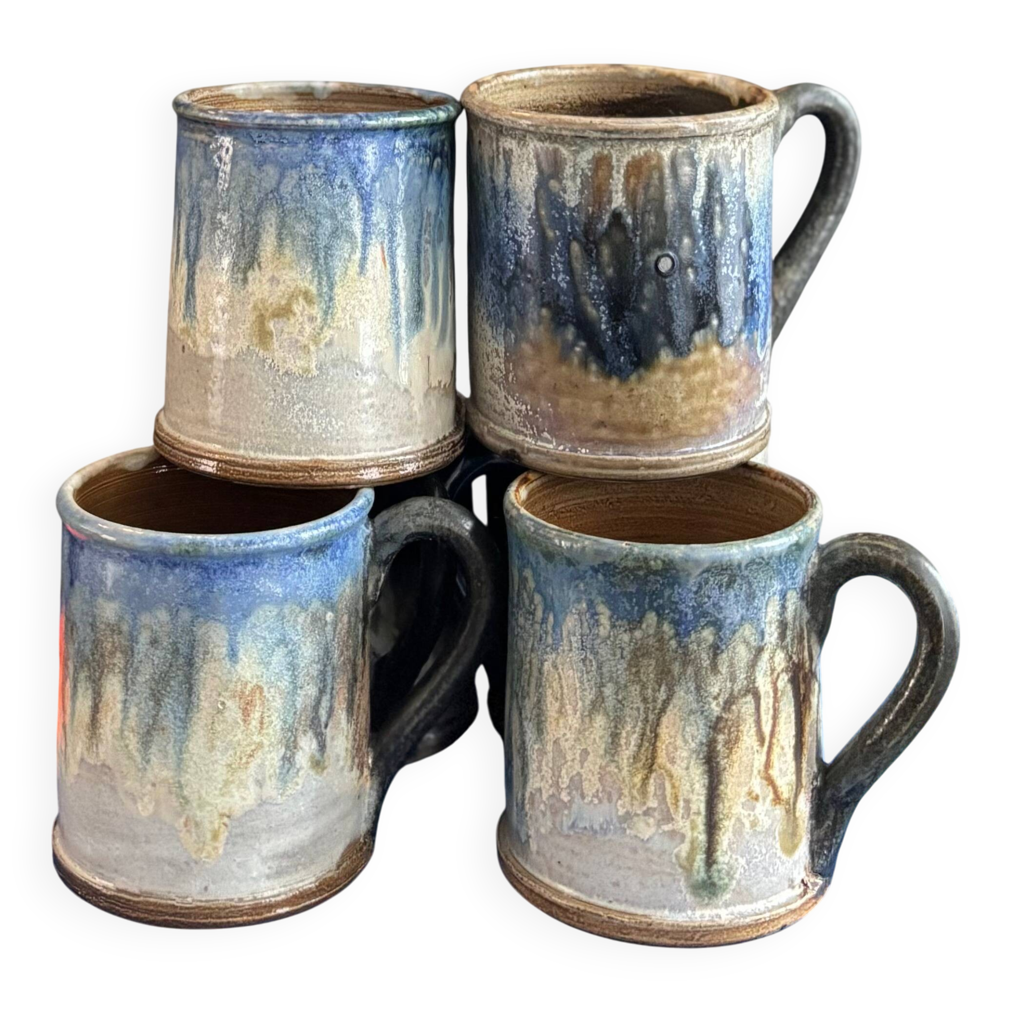 6 Pitot stoneware art beakers