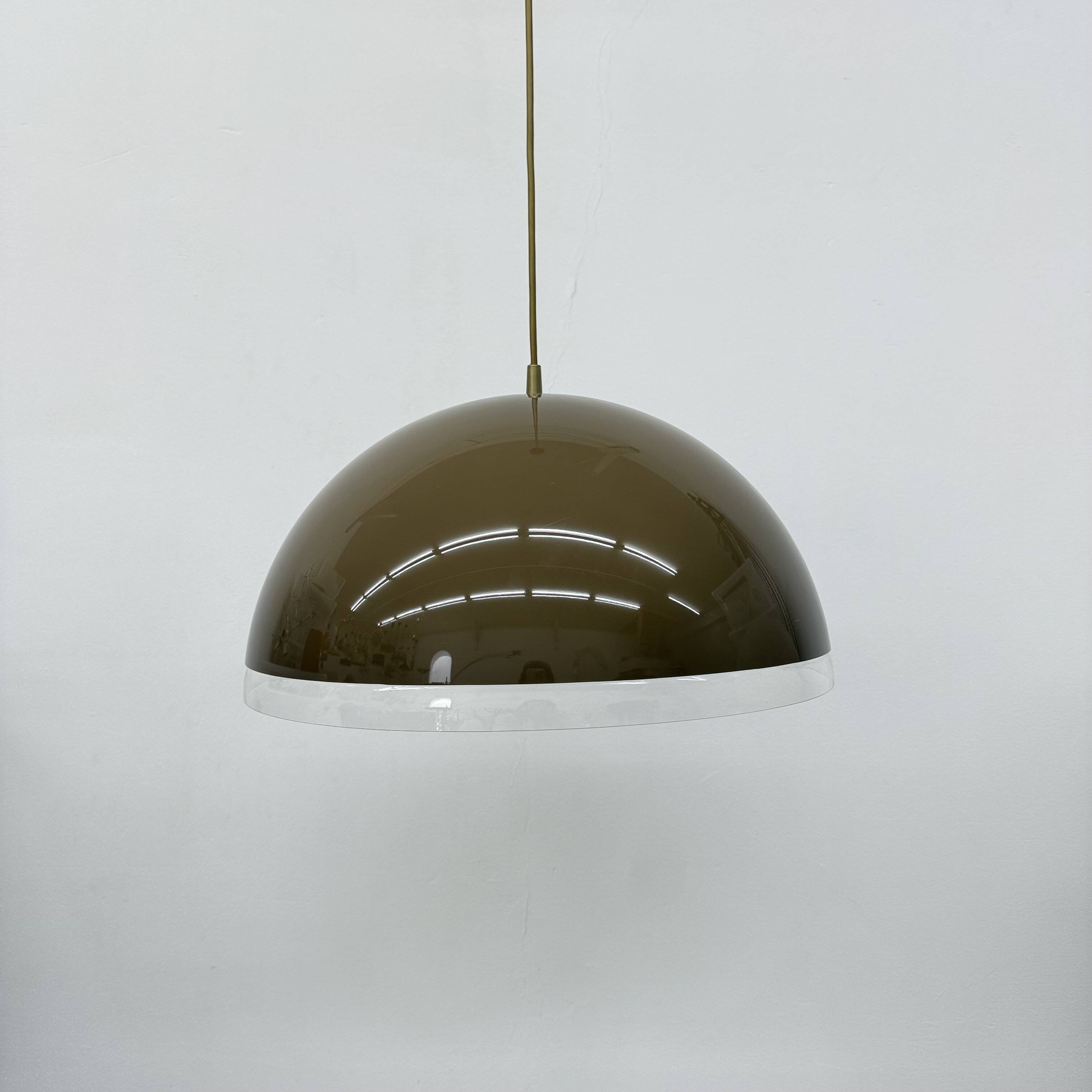 Mushroom hanging lamp brown , 1970s