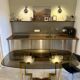 Belgo dining table chrome 1970s smoked glass