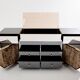 Leopard velvet mirror brass chrome sideboard Michel Pigneres 1969