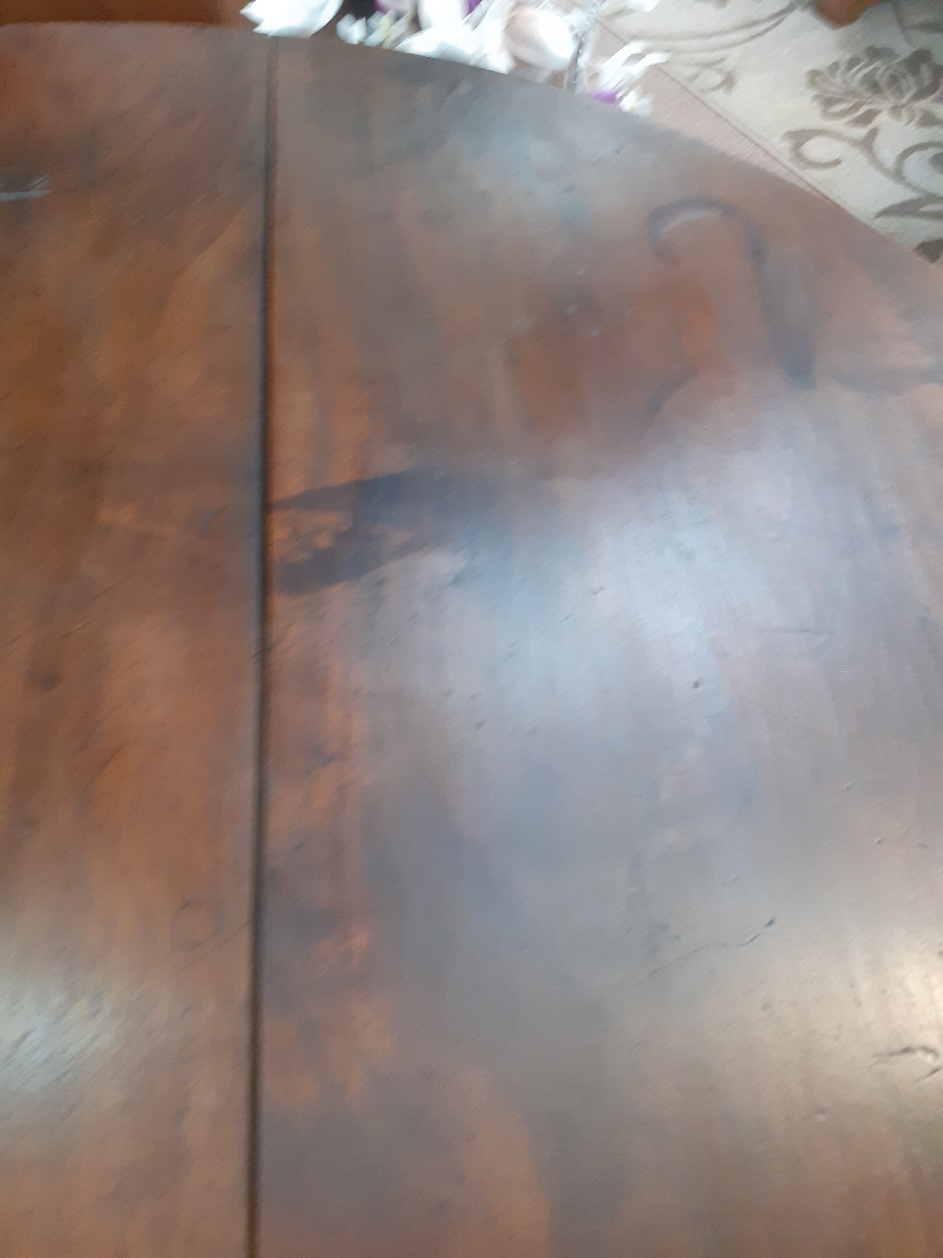 Table demi lune en noyer