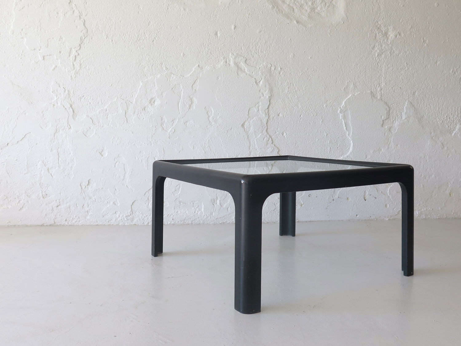 Italian glass top coffee table, 1970s