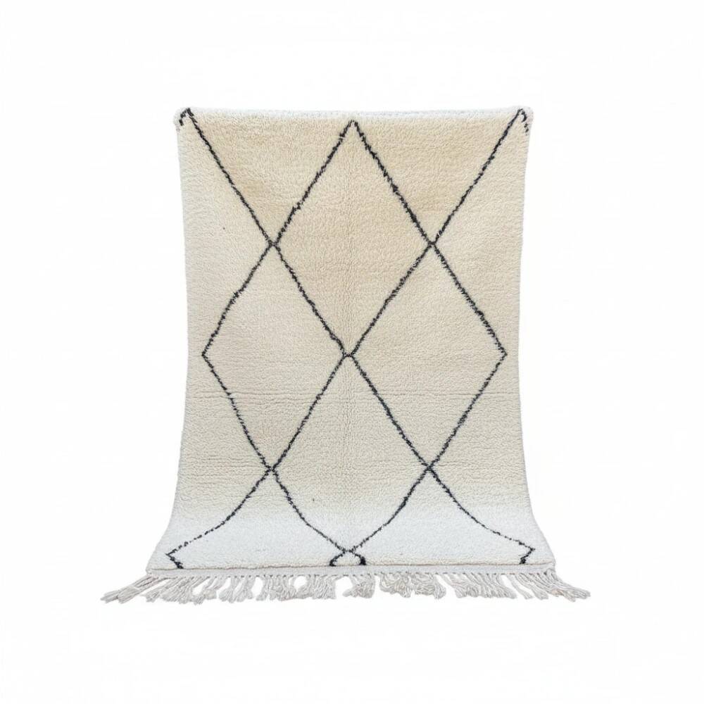 Moroccan Berber rug with black diamond patterns