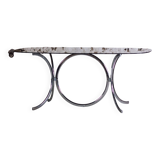 Chrome and smoked glass dining table in the style of Gastone Rinaldi, 1970.