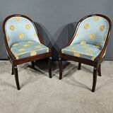 Paire de chaises gondoles en acajou, époque restauration – 1ère partie xixe