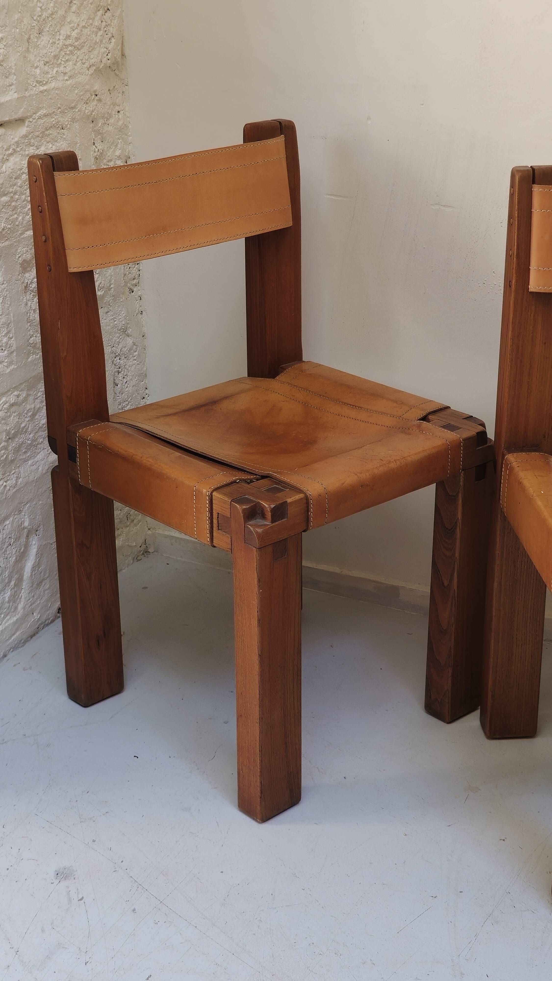Pair of S11 chairs by Pierre Chapo
