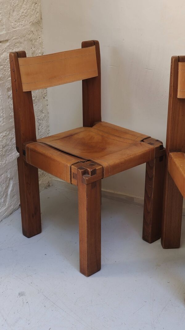 Paire de chaises S11 par Pierre Chapo