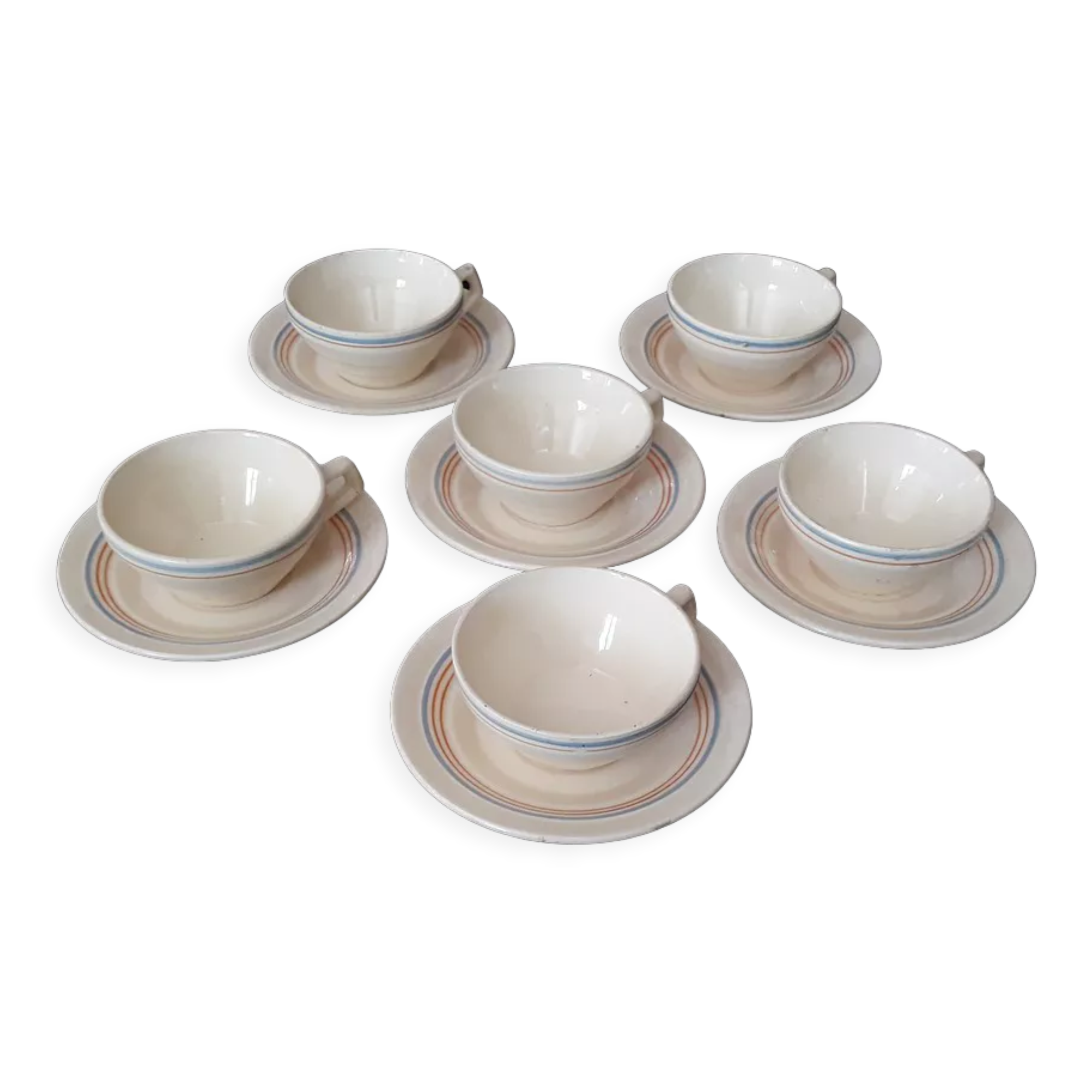 Set of coffee cups and its sub-cups - 70s