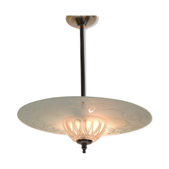 Glass pendant lamp 1930 /art deco/vintage/chandelier palette