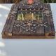 Ancient brutalist oriental wooden mirror 23x53cm