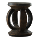 Antique wooden stool hand-carved by the Dogon people of Africa, Wabi-Sabi style, mid-20th century.