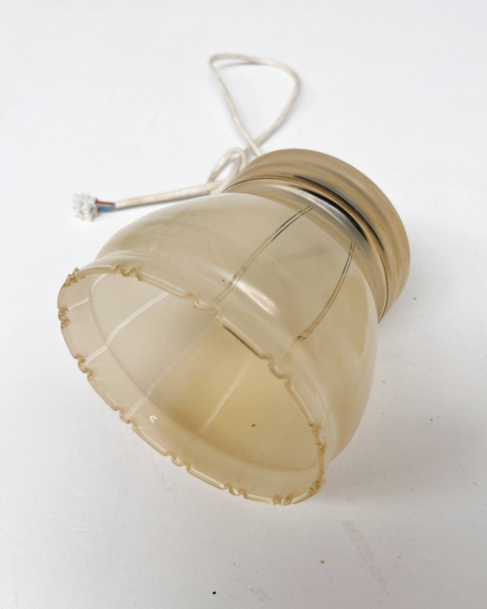 Set of 2 vintage beige ceiling lamps, 1960s