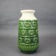 Large Mid-Century BAY Keramik Green Relief Vase, West Germany, 1970s