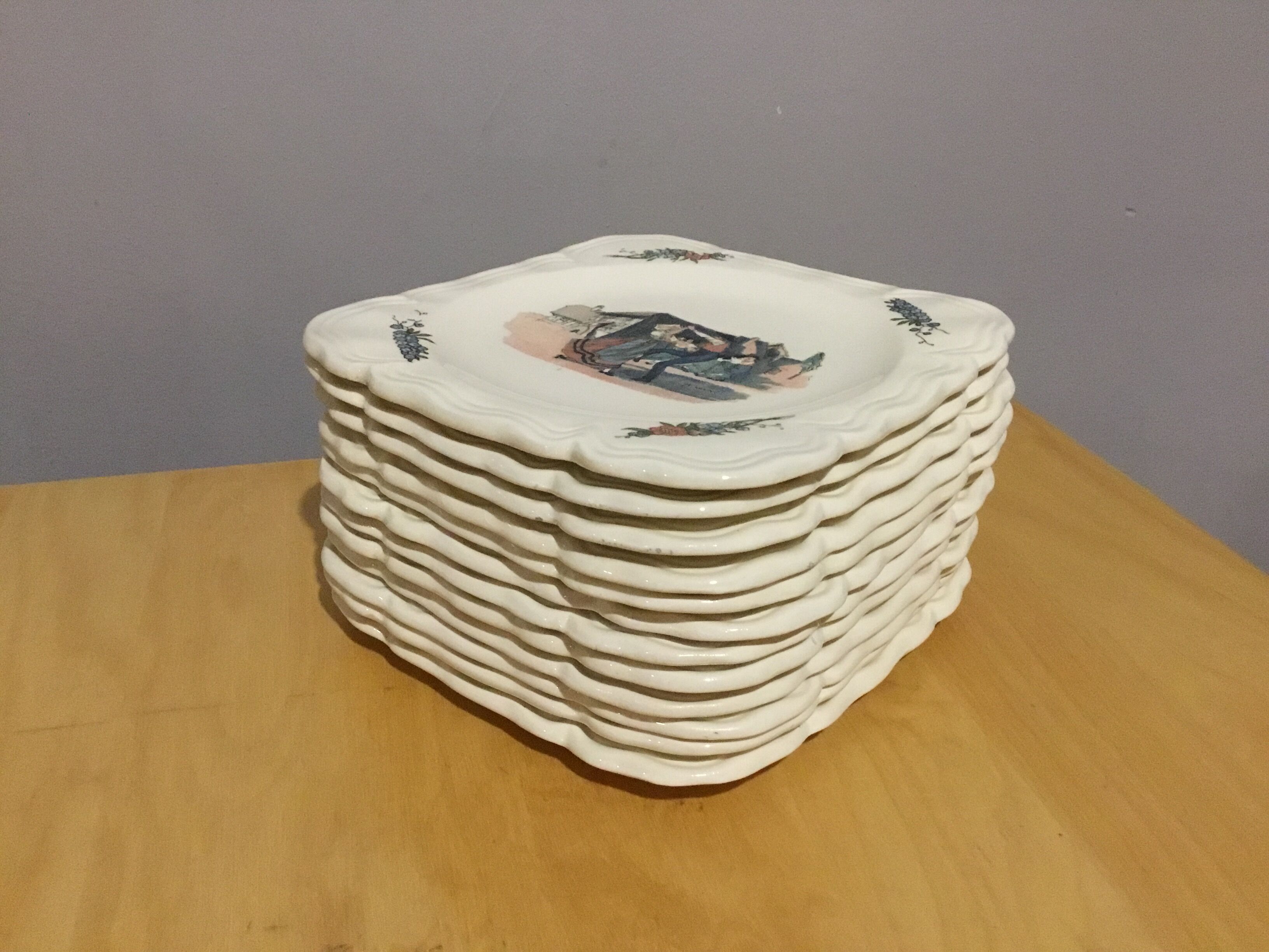 Square plates Obernai Sarreguemines