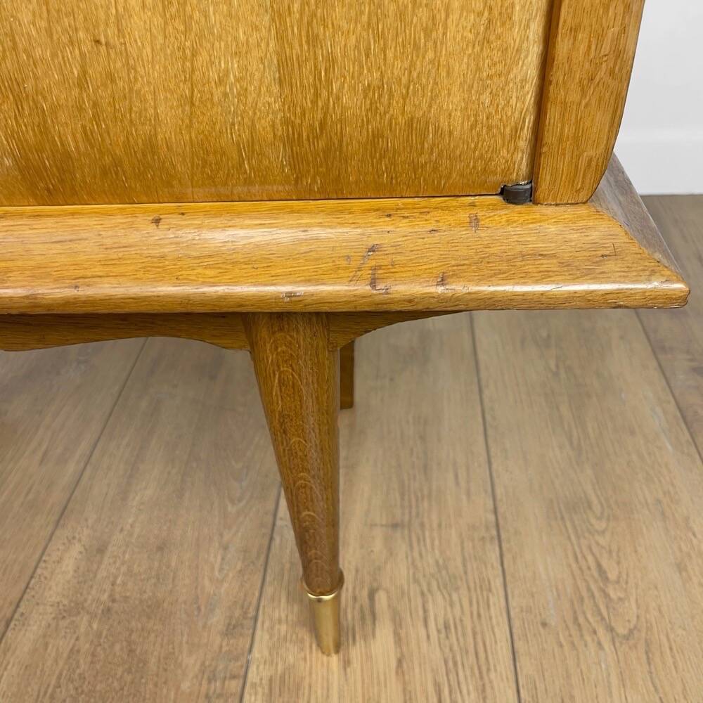 Large mid-century design wooden bedside table